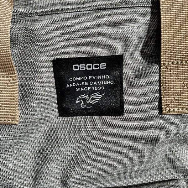 OSOCE Compo Evinho Gray Canvas Laptop Diaper Backpack with Tan Straps