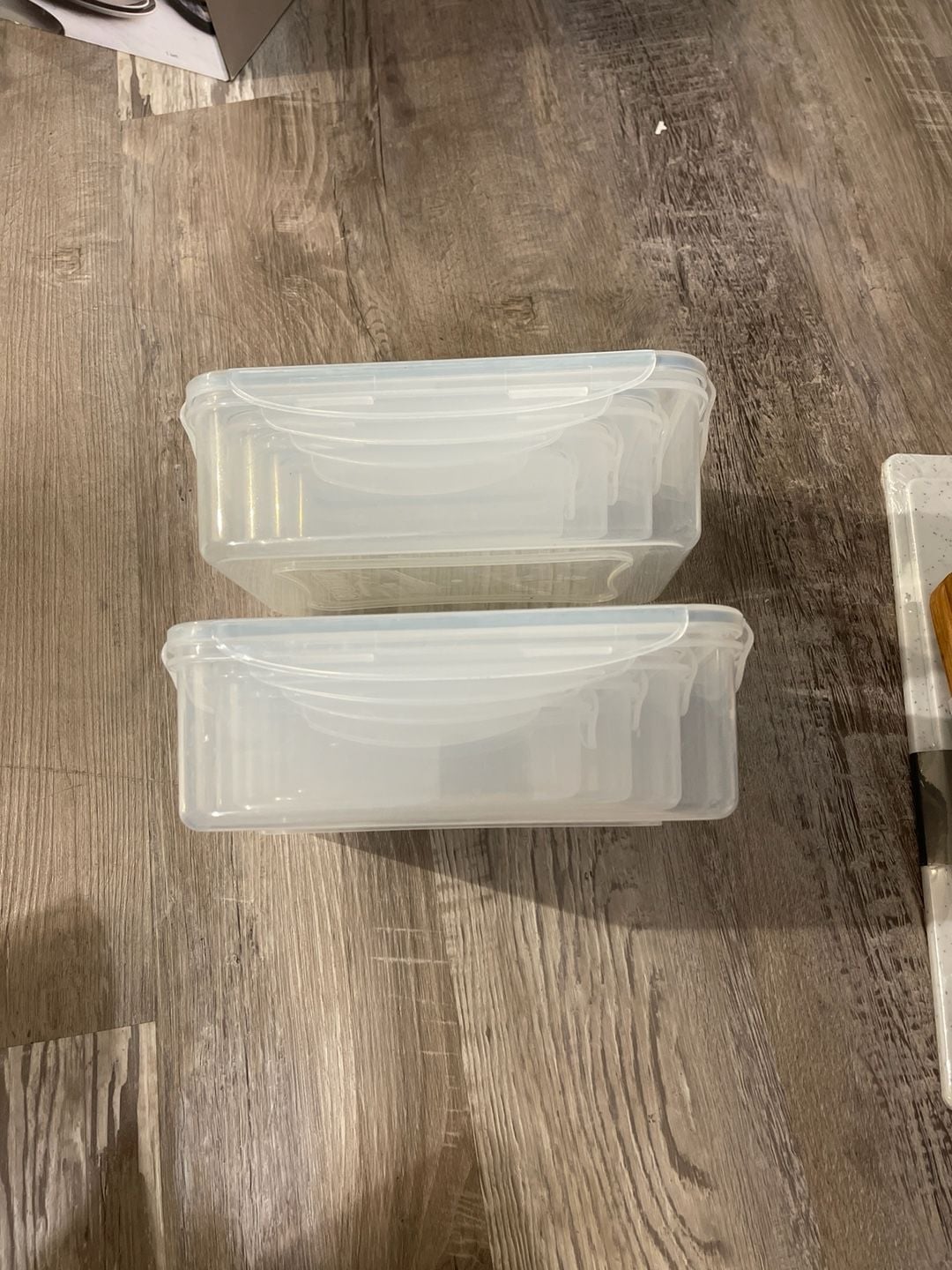 Figmint 6-Piece Clear Plastic Rectangular Food Storage Container Set with Lids 2