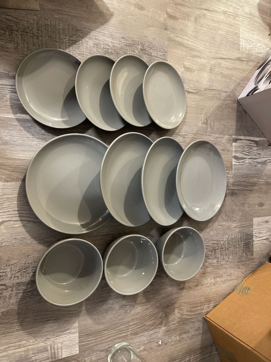 Project 62 Stoneware Avesta Dinnerware Set, 11-Piece Solid Light Gray Plates and Bowls 1