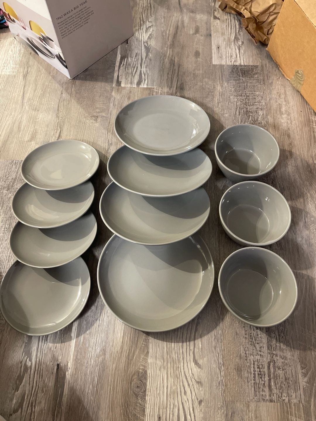 Project 62 Stoneware Avesta Dinnerware Set, 11-Piece Solid Light Gray Plates and Bowls 2