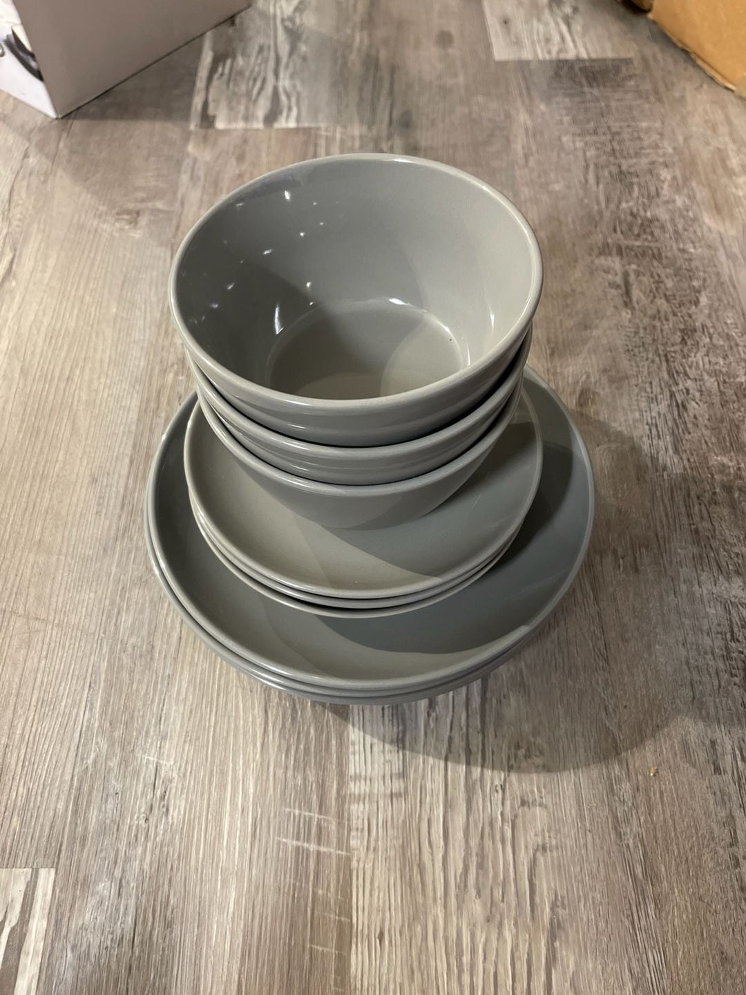 Project 62 Stoneware Avesta Dinnerware Set, 11-Piece Solid Light Gray Plates and Bowls 4