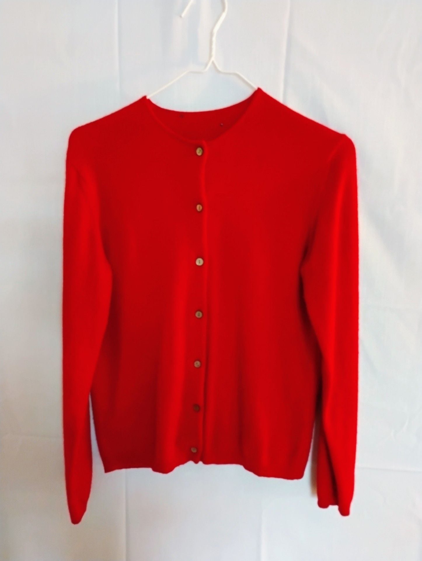 Vintage 100% Cashmere Cardigan Red XS - Identified Lands' End 2