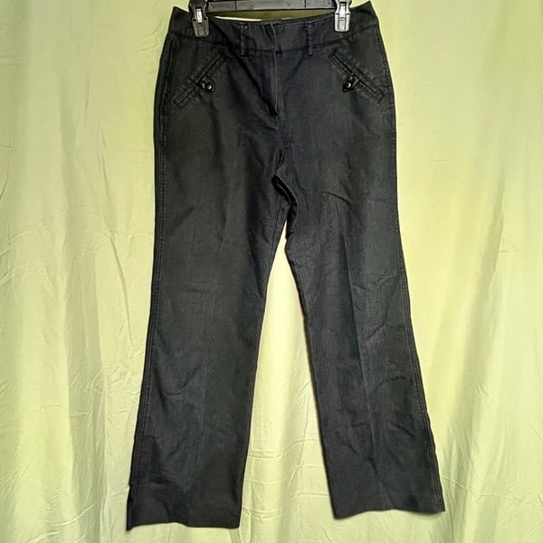 VTG LARRY LAVINE STRETCH SZ 6 JEANS-HIGH RISE-WIDE LEG-SEWN PLEATS