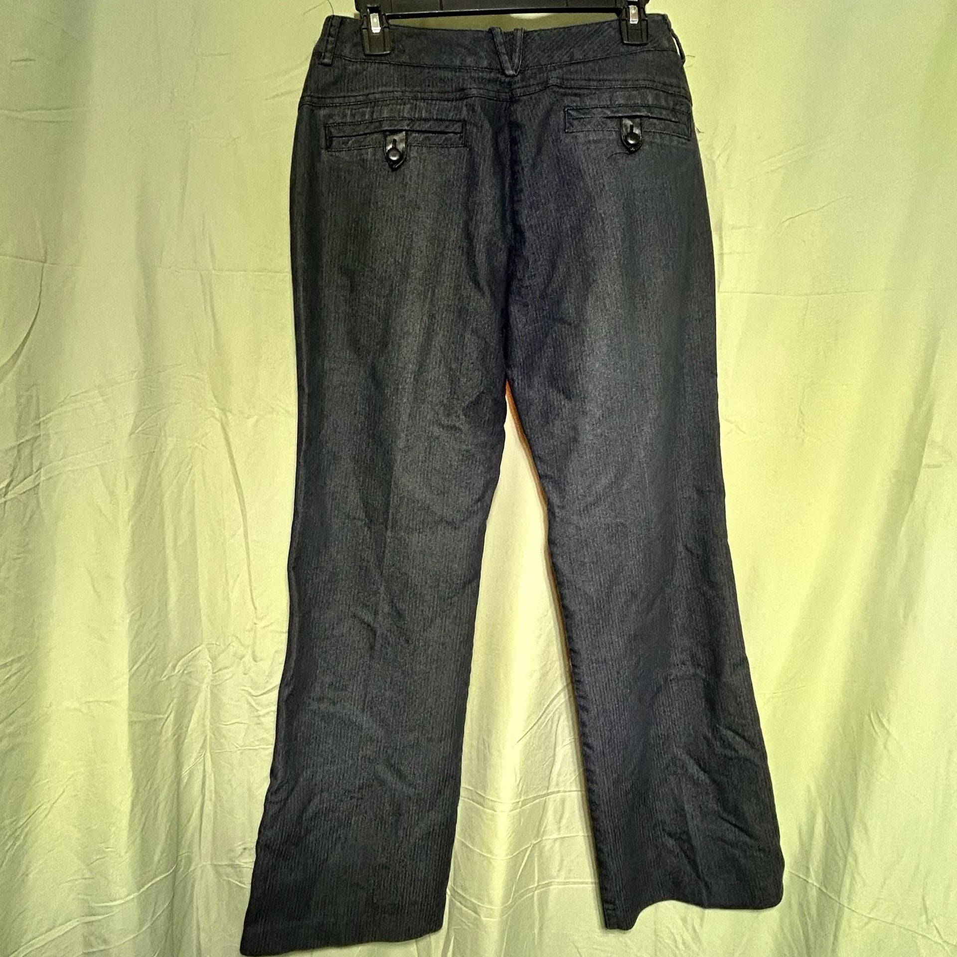 VTG LARRY LAVINE STRETCH SZ 6 JEANS-HIGH RISE-WIDE LEG-SEWN PLEATS 7