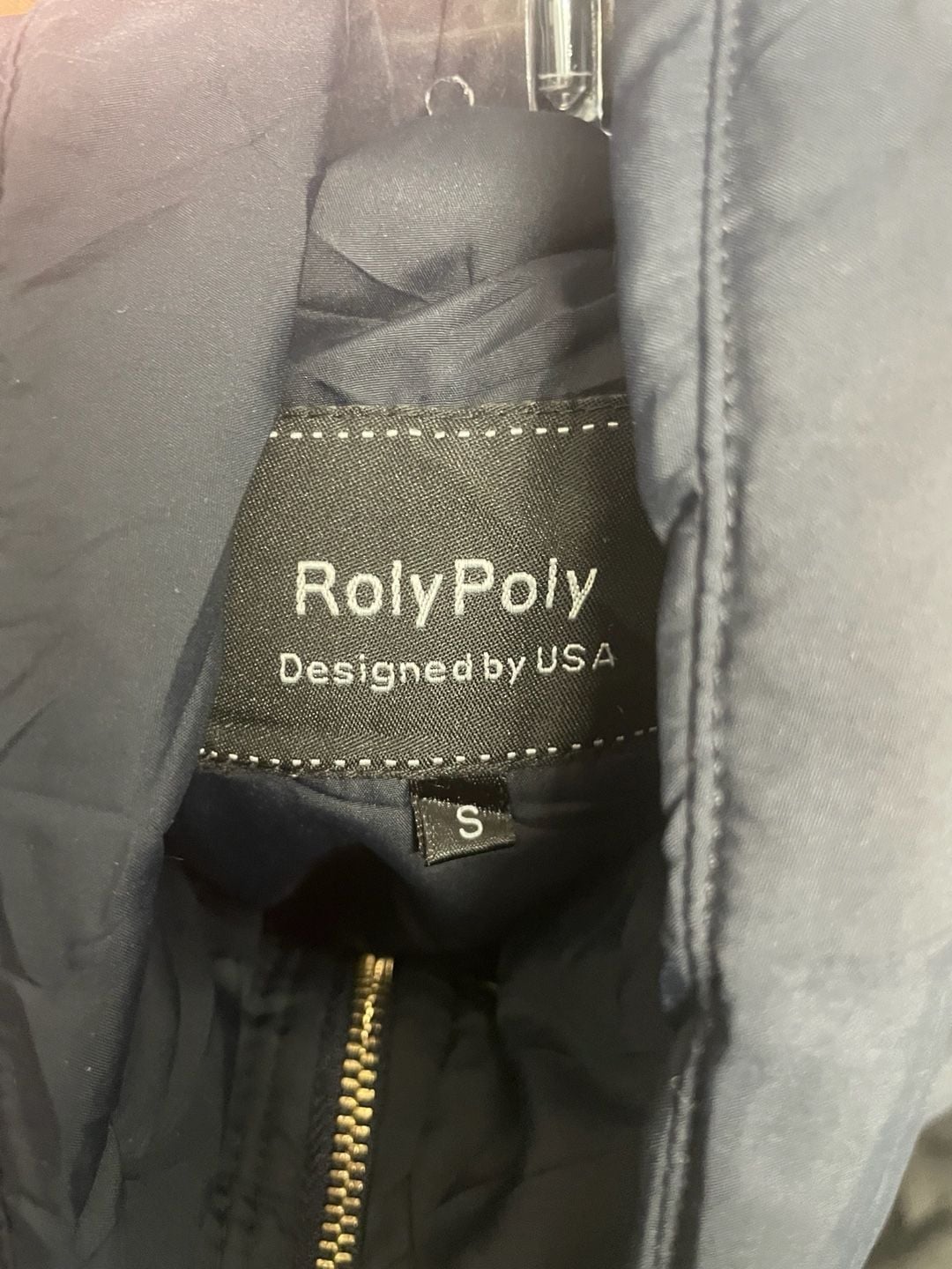 RolyPoly Navy Puffer Vest with Western Faux Suede Yoke 4