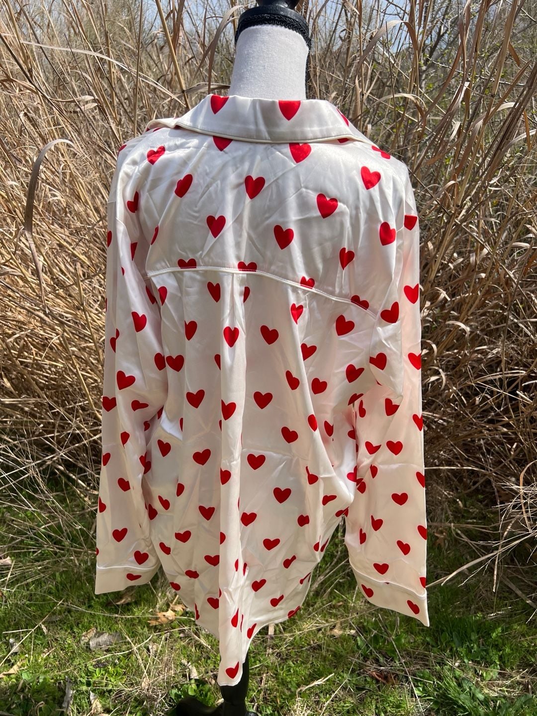 Show Me Your Mumu Classic PJ Pajama Set in Heart Print Satin 6