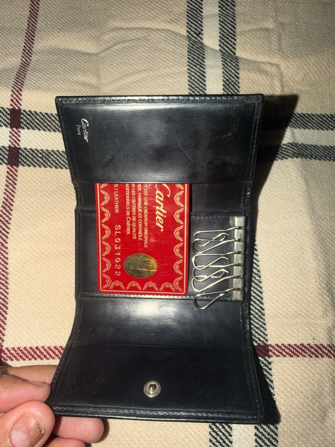 Cartier Pasha Black Leather 6-Hook Key Case Wallet 3