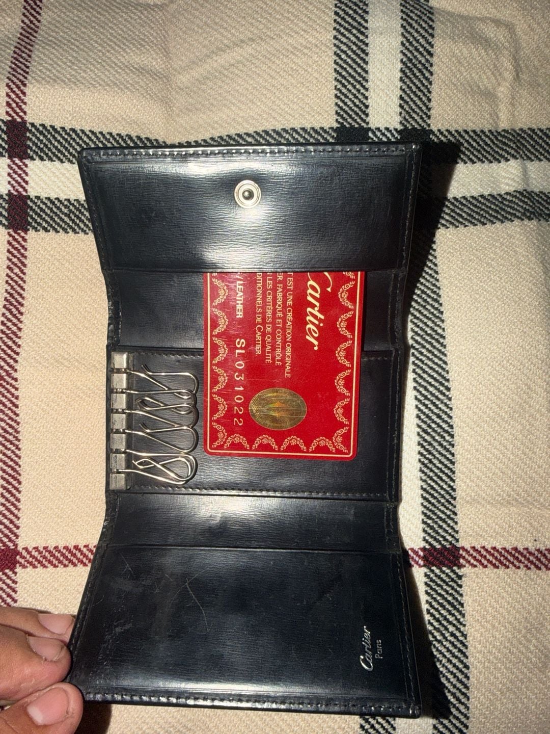 Cartier Pasha Black Leather 6-Hook Key Case Wallet 4