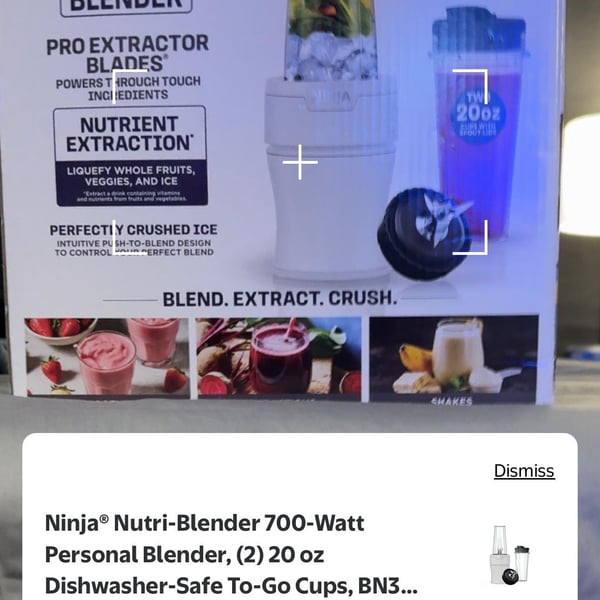 Ninja Nutri-Blender 700-Watt Personal Blender with (2) 20 oz. To-Go Cups, BN300WH