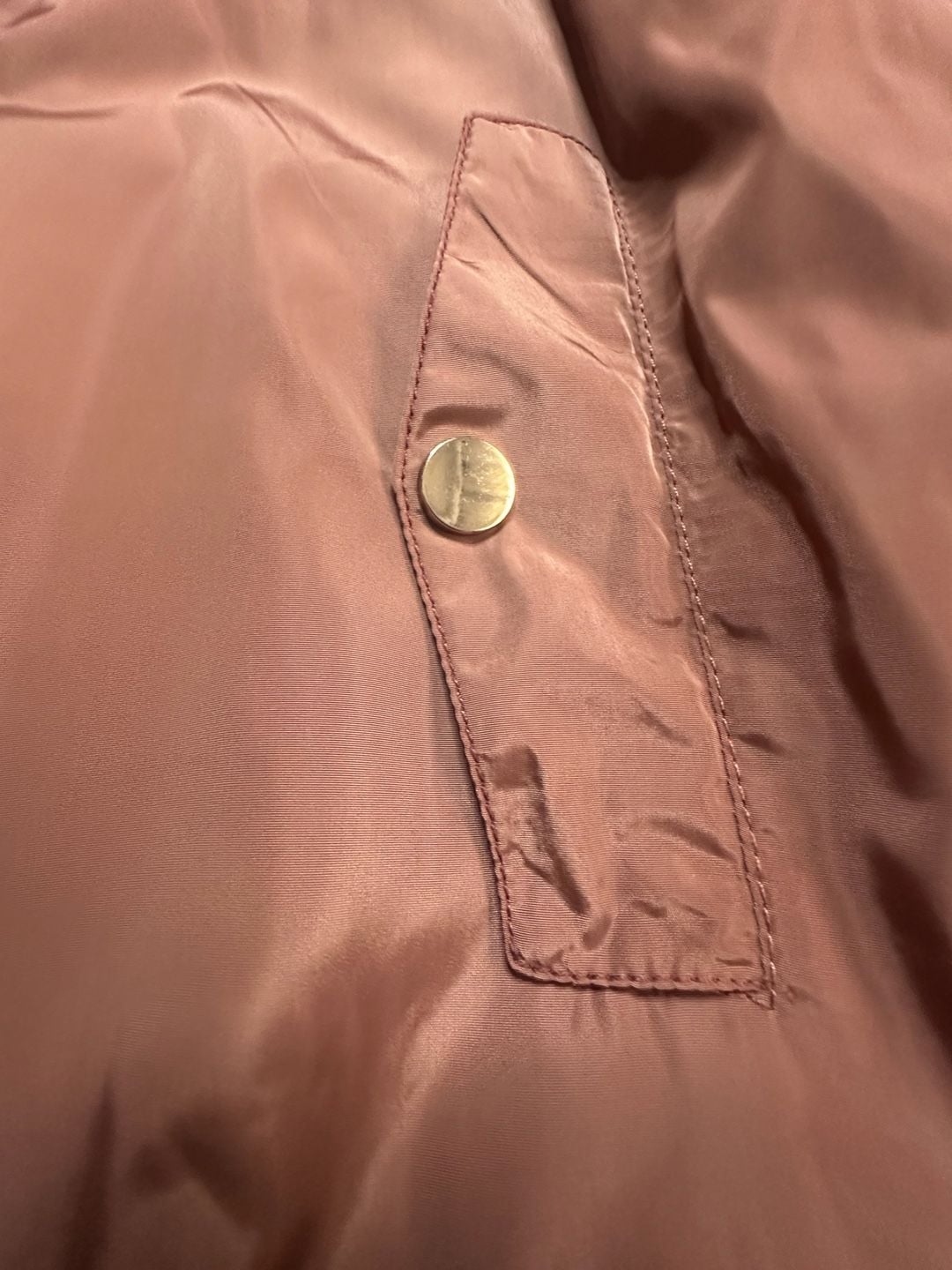 Ci Sono by Cavalini Rose Gold Satin Bomber Jacket Size Medium 6