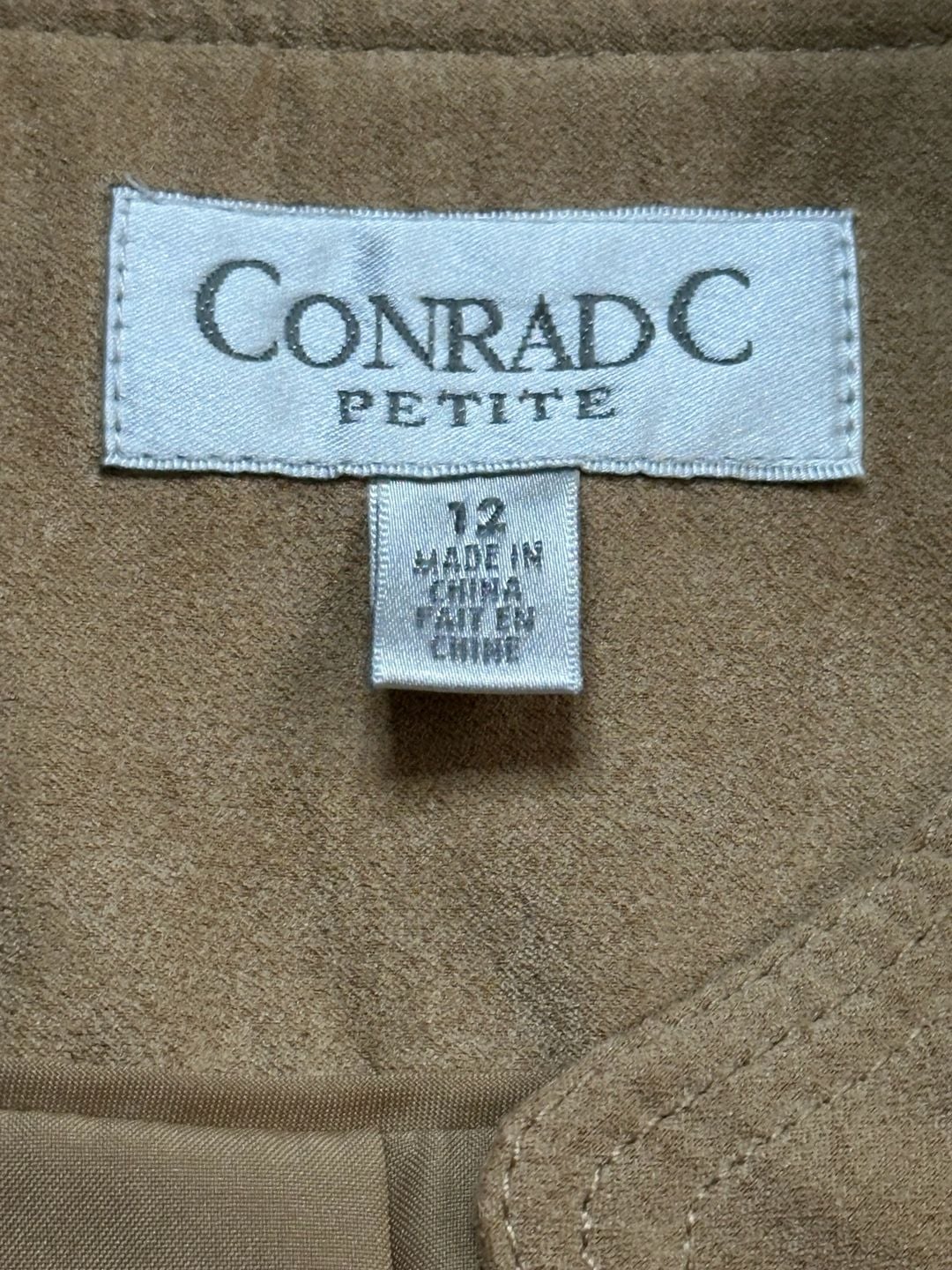 Vintage Conrad C Faux Suede With Cut-outs Women's Zip Up Jacket Size 18 4