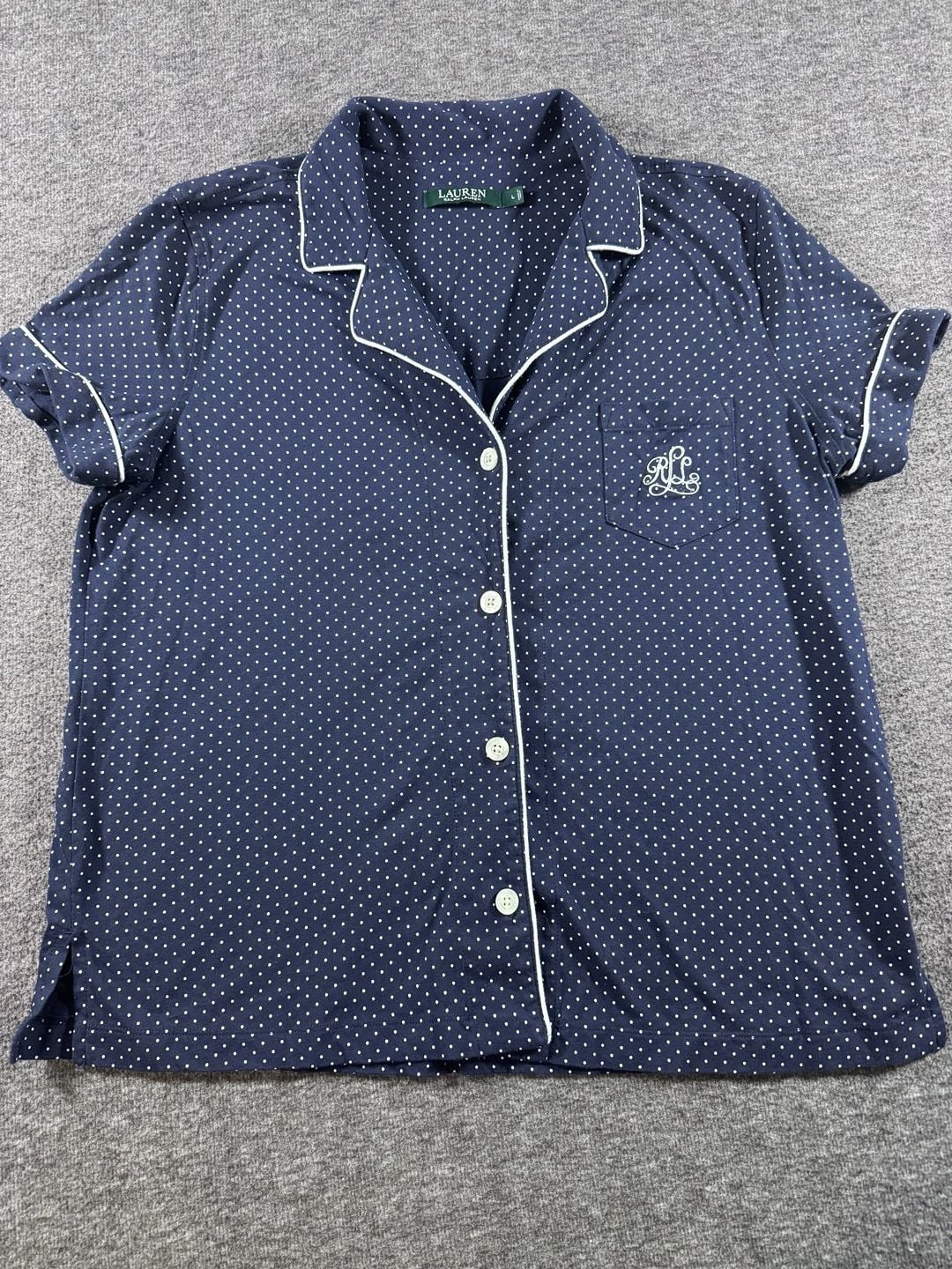 Lauren Ralph Lauren Women's Navy Polka Dot Short Sleeve Bermuda Pajama Set 3
