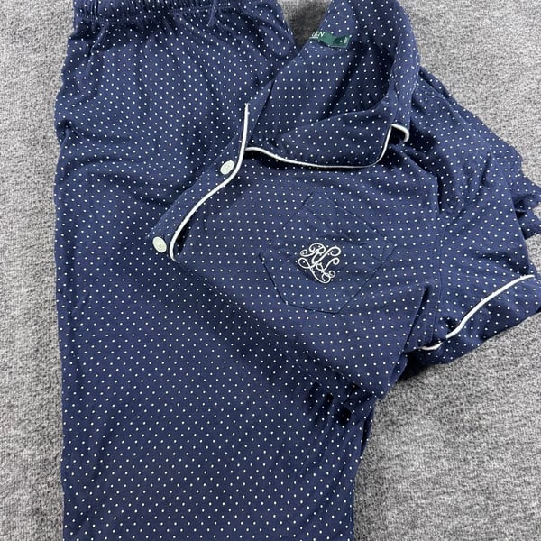 Lauren Ralph Lauren Women's Navy Polka Dot Short Sleeve Bermuda Pajama Set