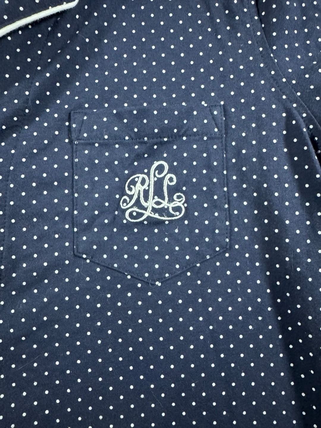 Lauren Ralph Lauren Women's Navy Polka Dot Short Sleeve Bermuda Pajama Set 4