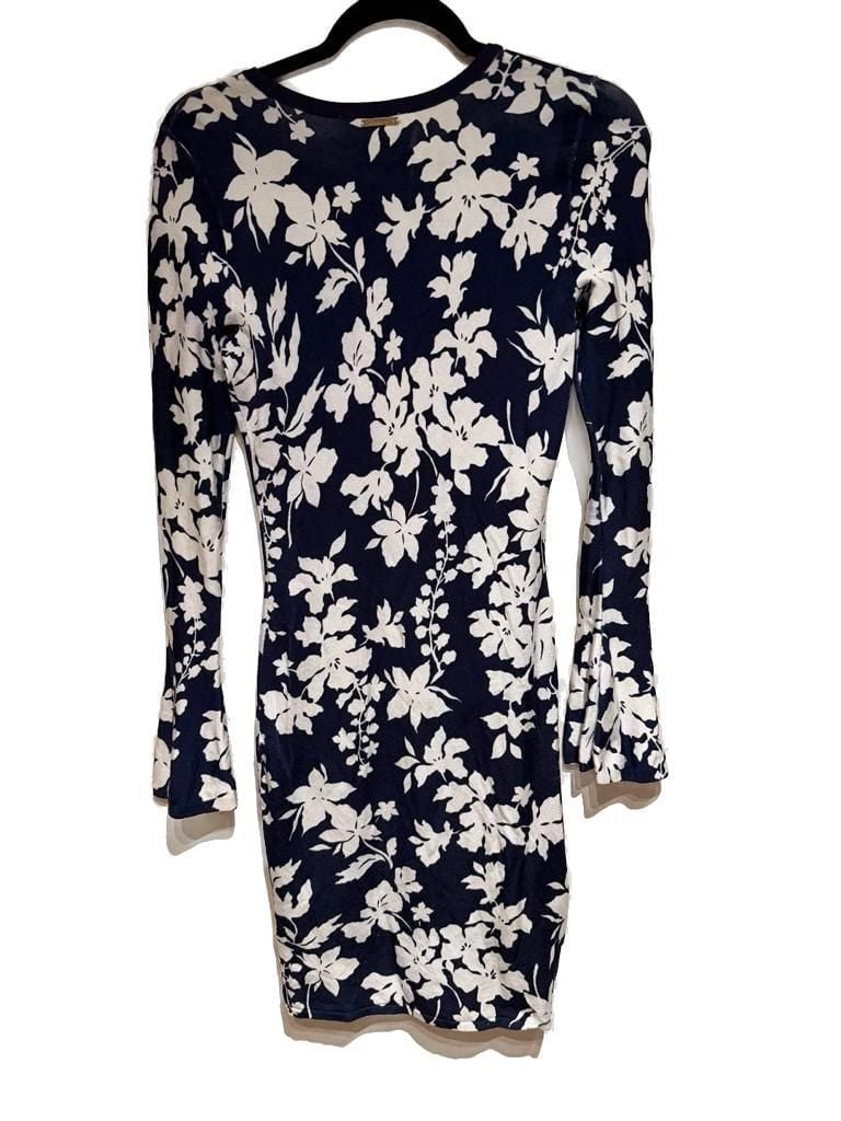 Michael Kors Navy Blue With White Floral Print Dress... 4