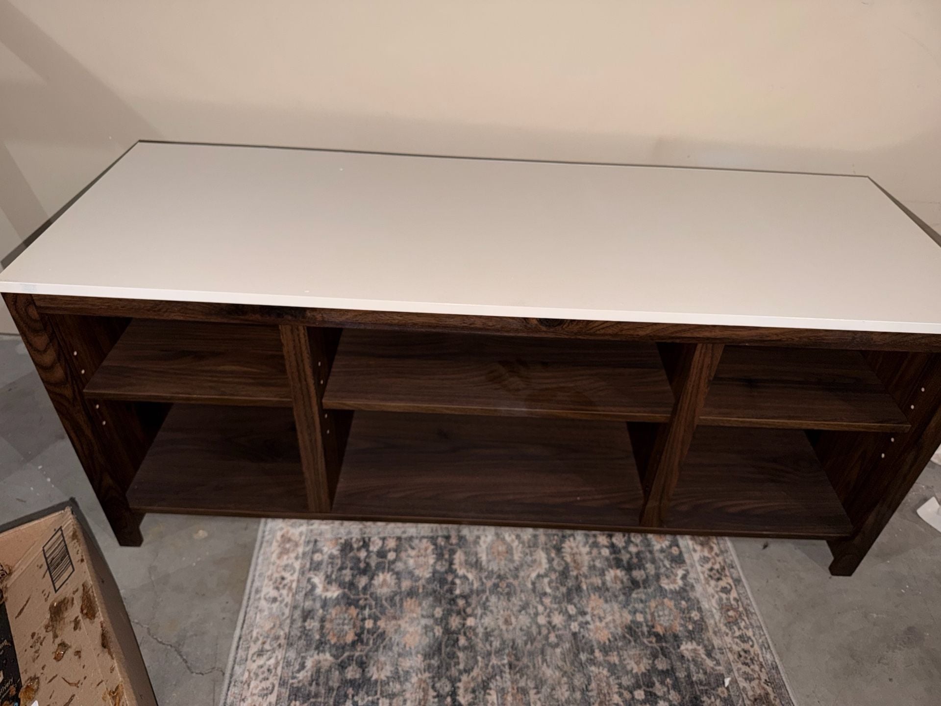 Safavieh Saide 6-Shelf Industrial Modern Media Stand and Console Table in Brown and White 2
