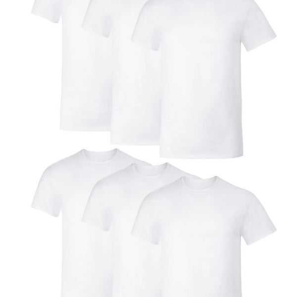 Hanes Men's Tagless Cotton Stretch Crewneck T-Shirt Undershirts, 6-Pack - White