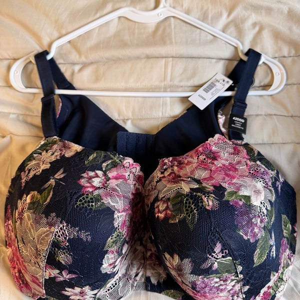 Torrid 42DDD Lightly Lined Balconette Bra Mitski Floral Lace Peacock