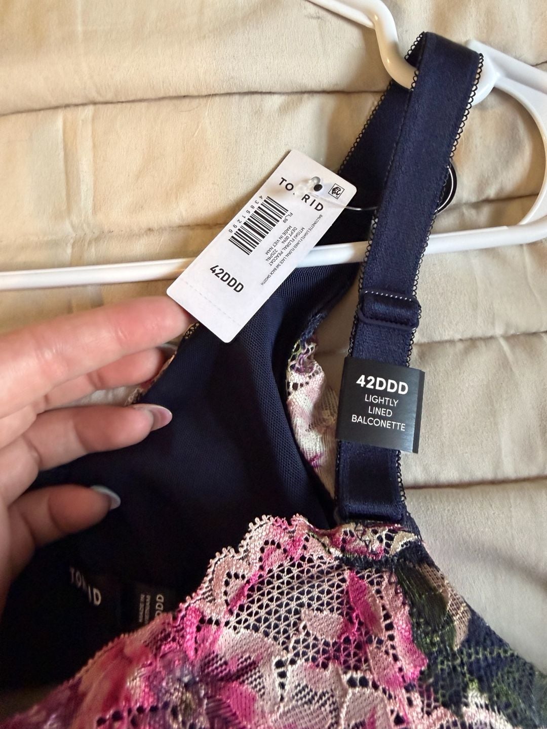 Torrid 42DDD Lightly Lined Balconette Bra Mitski Floral Lace Peacock 3