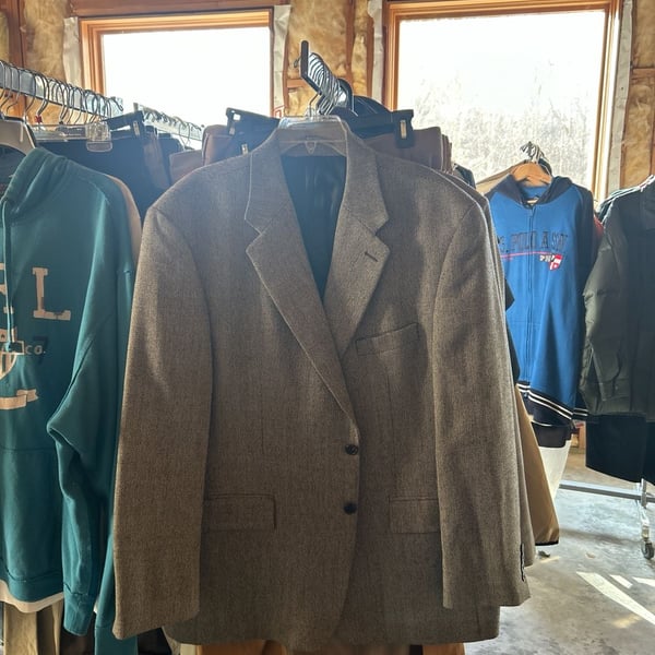 Vintage Chaps Ralph Lauren Pure New Wool Herringbone Sport Coat Blazer 46R