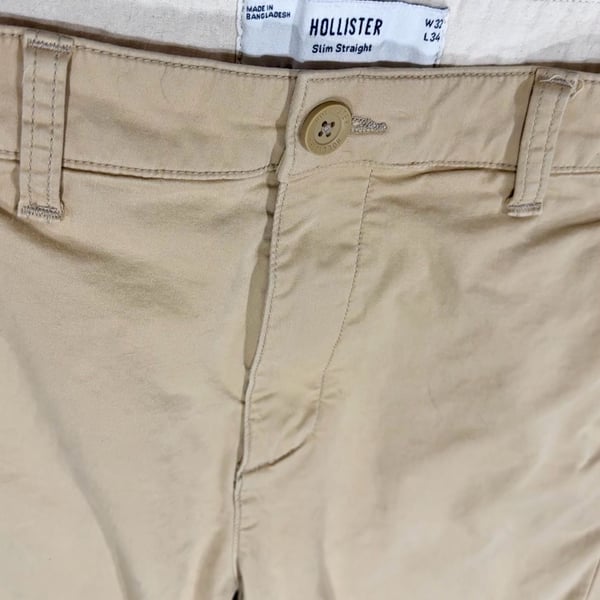 Hollister Men's Khaki Slim Straight Chino Pants W32 L34