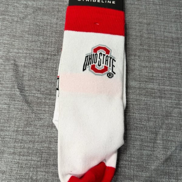 Strideline The Ohio State University Buckeyes White Socks M/L