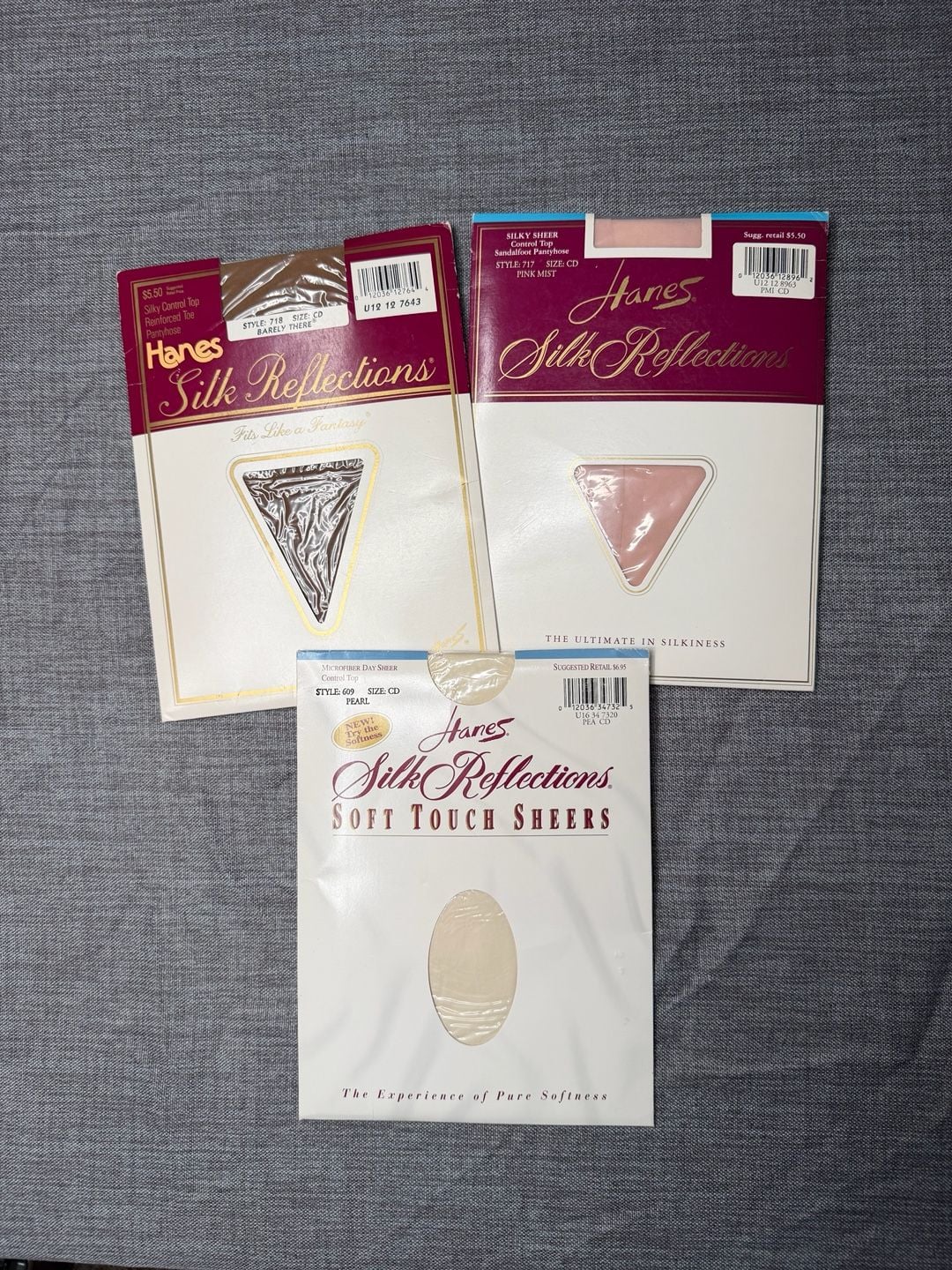 Lot of 3 | Vintage VTG Hanes Silk Reflections Pantyhose | Size CD 1