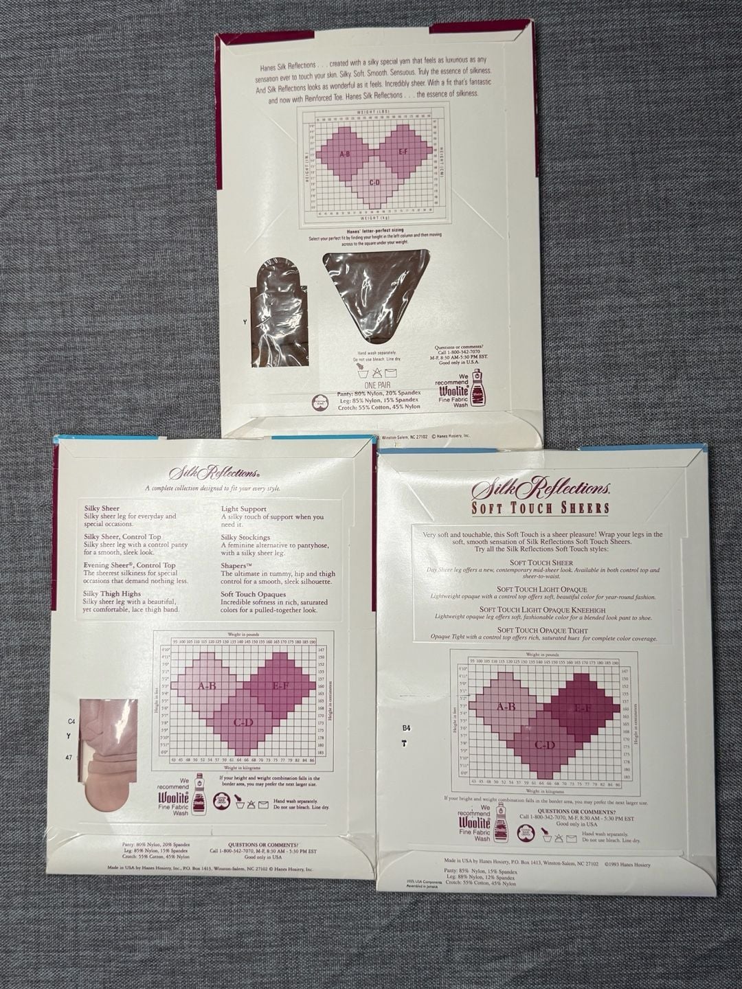 Lot of 3 | Vintage VTG Hanes Silk Reflections Pantyhose | Size CD 2