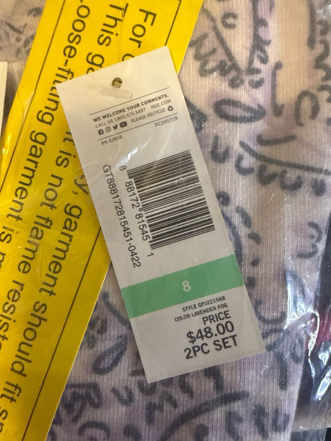 HUE Girlz Cloud Jogger 2PC PJ Set Lavender Fog Size 8 4