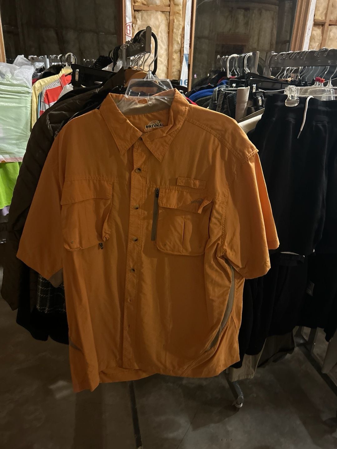 Natural Gear Men's Short Sleeve Vented Fishing Shirt XL Orange 2