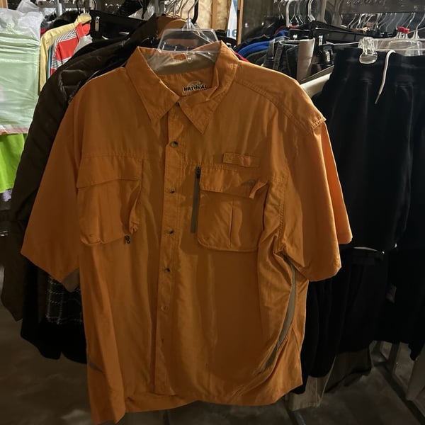 Natural Gear Men's Short Sleeve Vented Fishing Shirt XL Orange