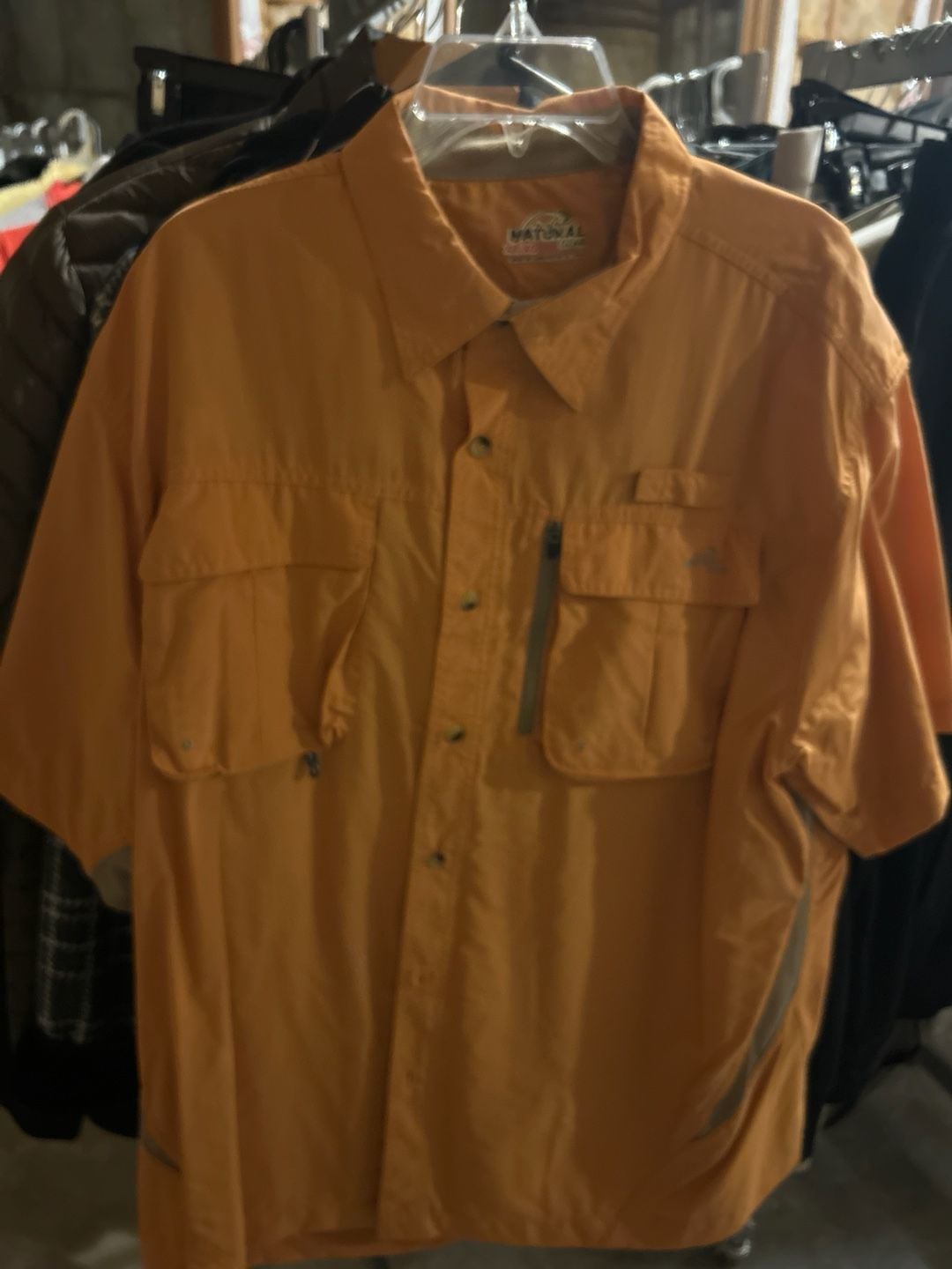 Natural Gear Men's Short Sleeve Vented Fishing Shirt XL Orange 5