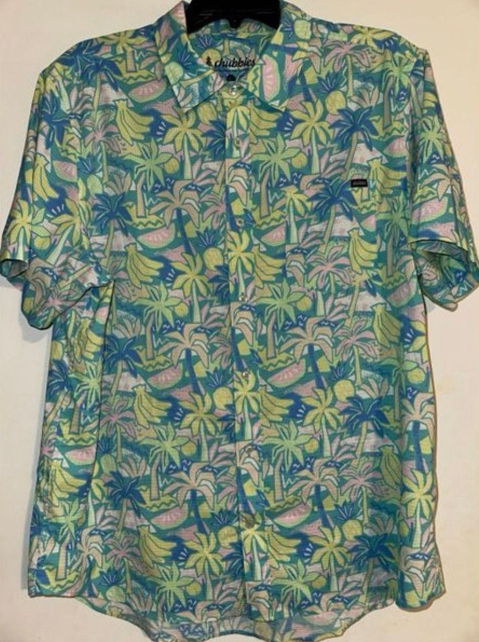Chubbies Coco Cabana Breeze Performance Friday Ripstop Short Sleeve Button Down Shirt Size Large 3