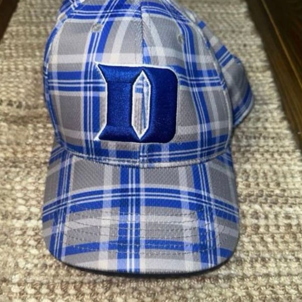 Duke Blue Devils Top Of The World Memory Fit Plaid Stretch Fit Hat