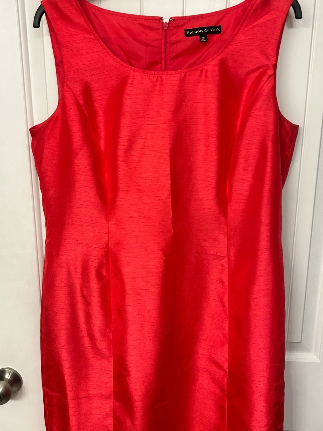 Preston & York Red Sleeveless Sheath Dress Size 16 2