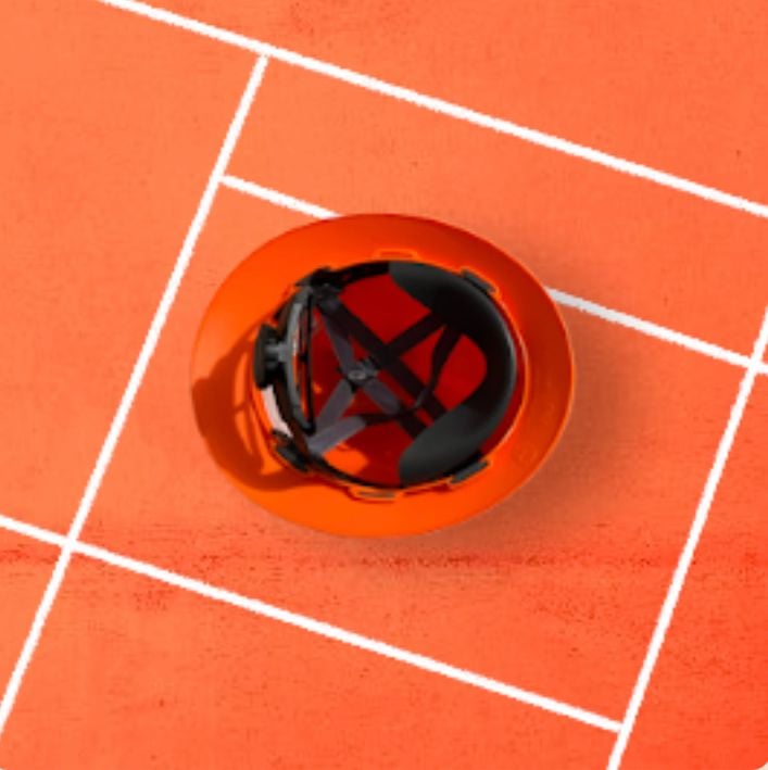 MSA V-Gard Orange Full Brim Hard Hat with Custom Stickers 3