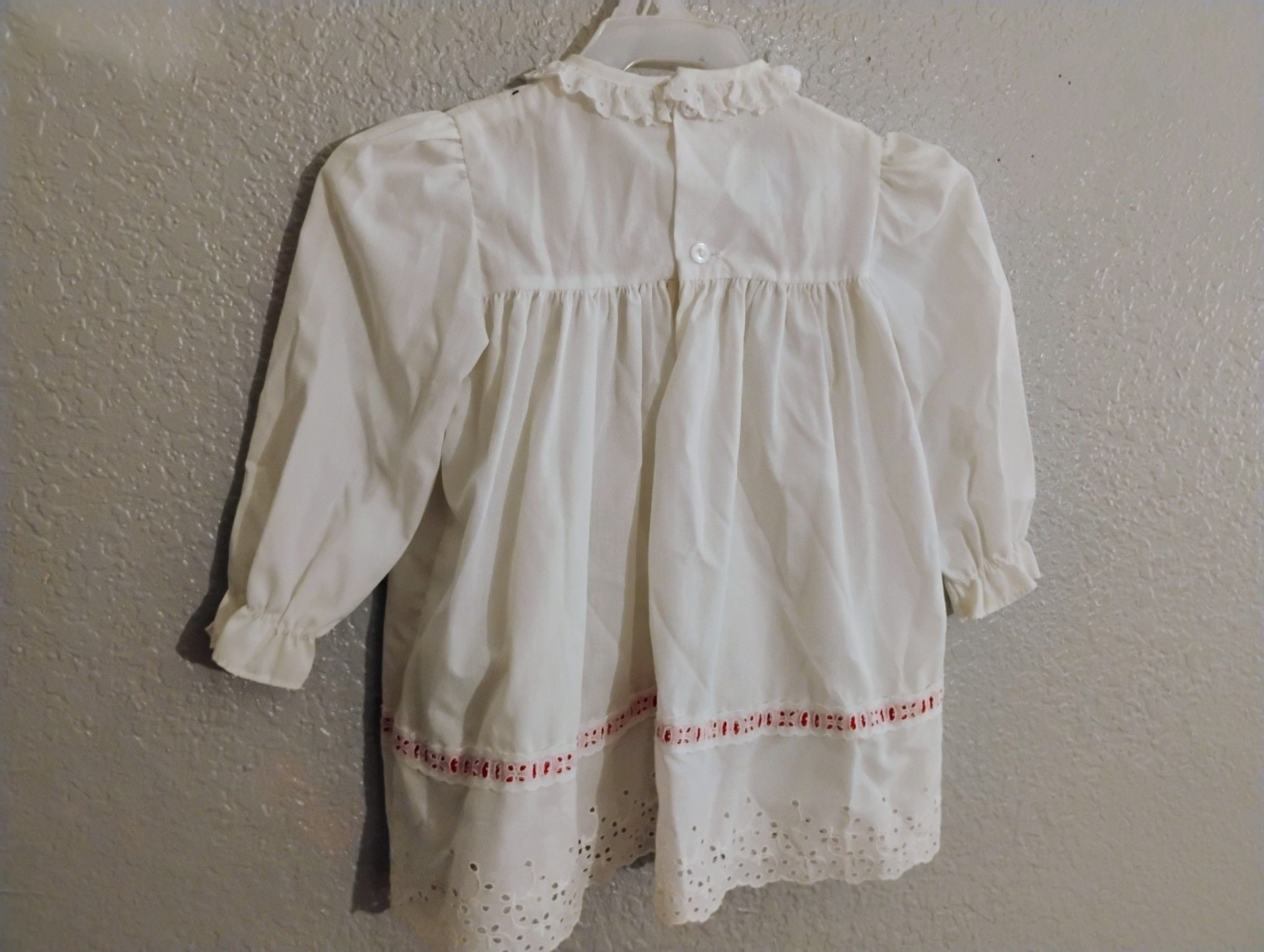 Vintage Polly Flinders Smocked Dress Rosebud Embroidery 2T 3