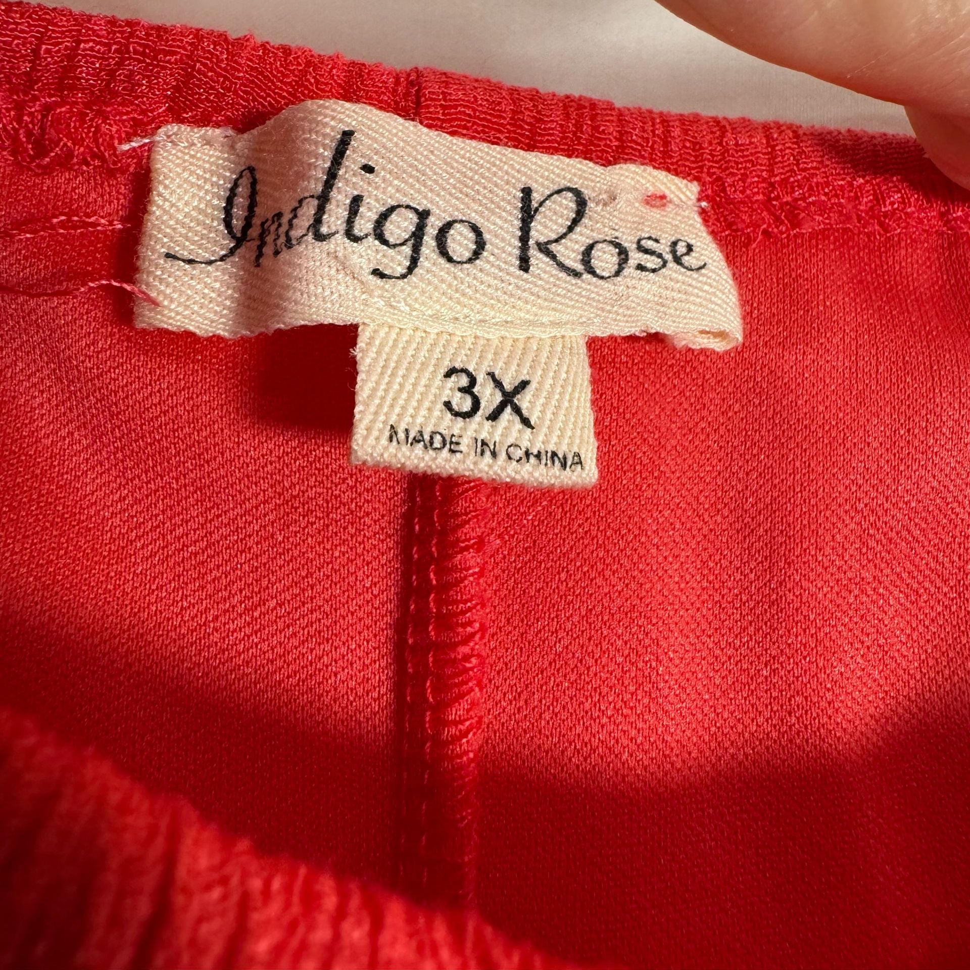 Indigo Rose Red Boho Peasant Dress 3X Lace Sleeve Plus Size Boutique 4