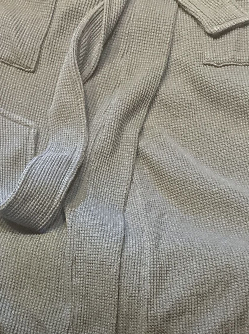 L.L.Bean Men's Waffle-Knit Robe in Dark Gray 4