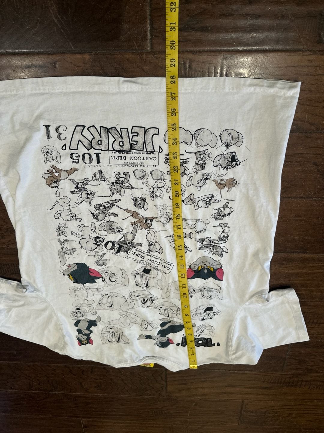 Tom and Jerry Shoe Palace Cartoon Dept Property Of Sketch White Tee Large 7