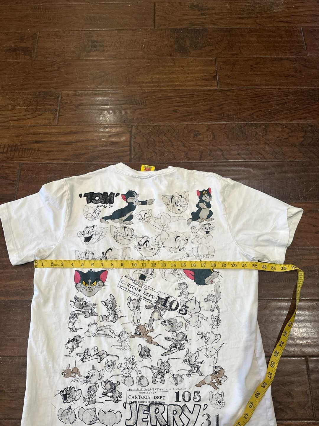 Tom and Jerry Shoe Palace Cartoon Dept Property Of Sketch White Tee Large 8