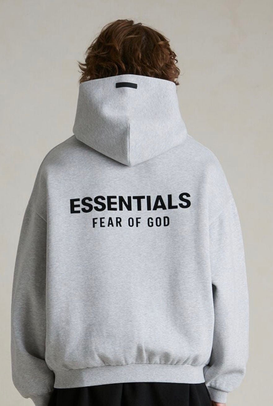 Fear of God Essentials Light Heather Grey Fleece Hoodie 2
