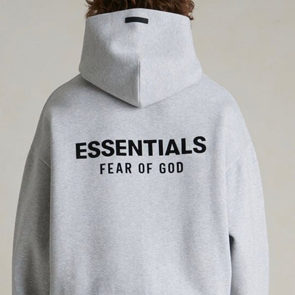 Fear of God Essentials Light Heather Grey Fleece Hoodie