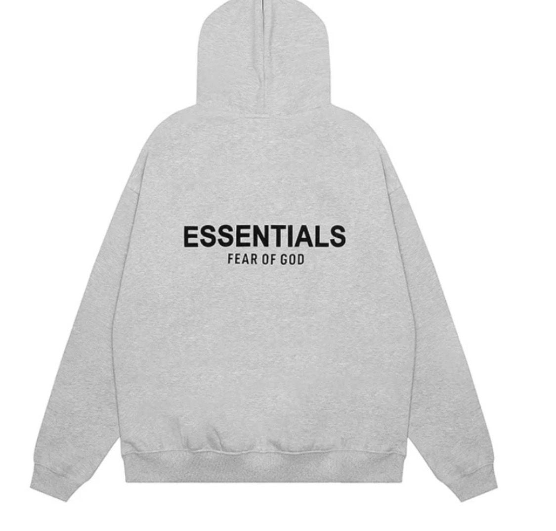 Fear of God Essentials Light Heather Grey Fleece Hoodie 3