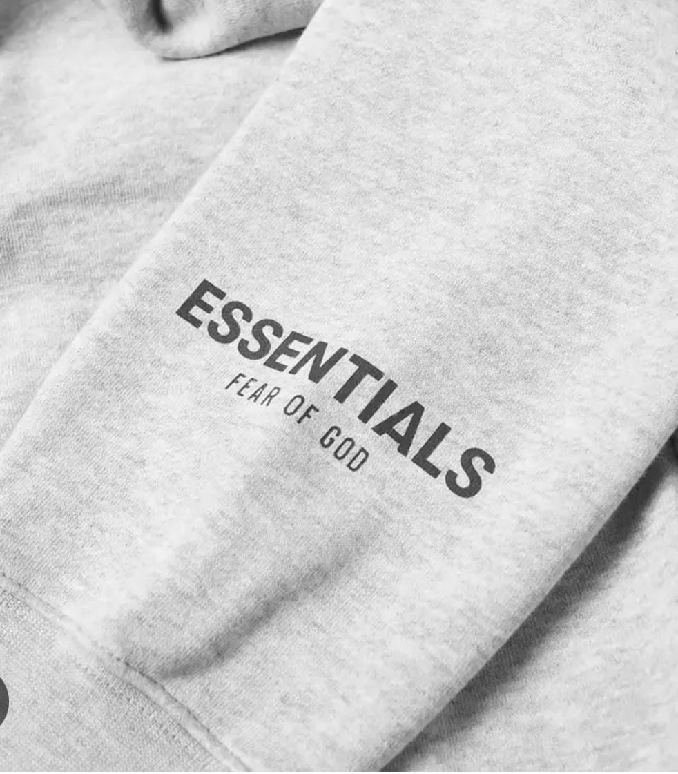 Fear of God Essentials Light Heather Grey Fleece Hoodie 5