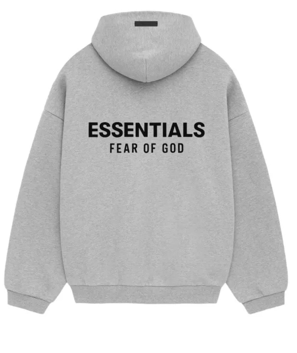 Fear of God Essentials Light Heather Grey Fleece Hoodie 6