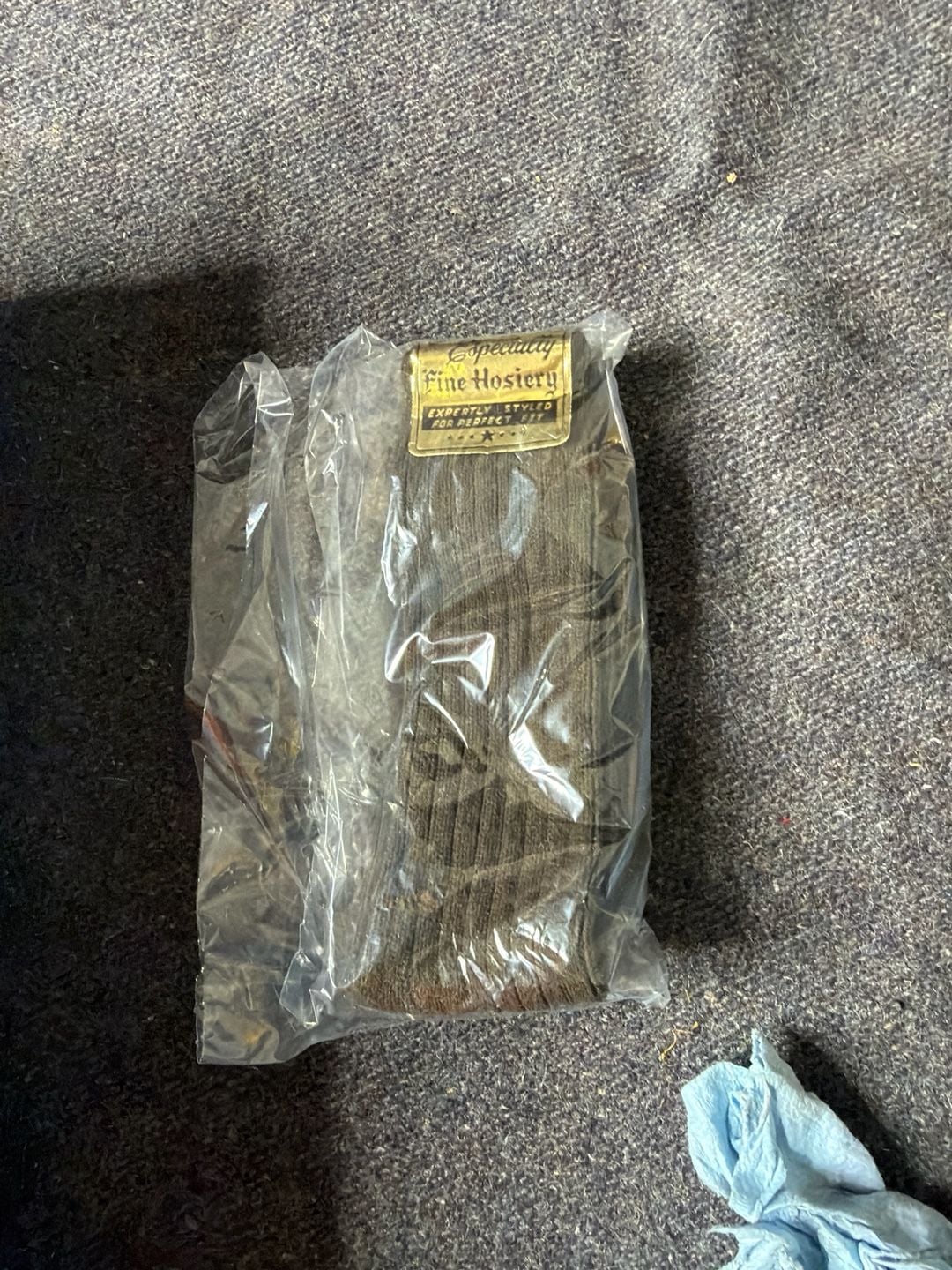 Vintage Especially Fine Hosiery Brown Ribbed Dress Socks New In Package 2