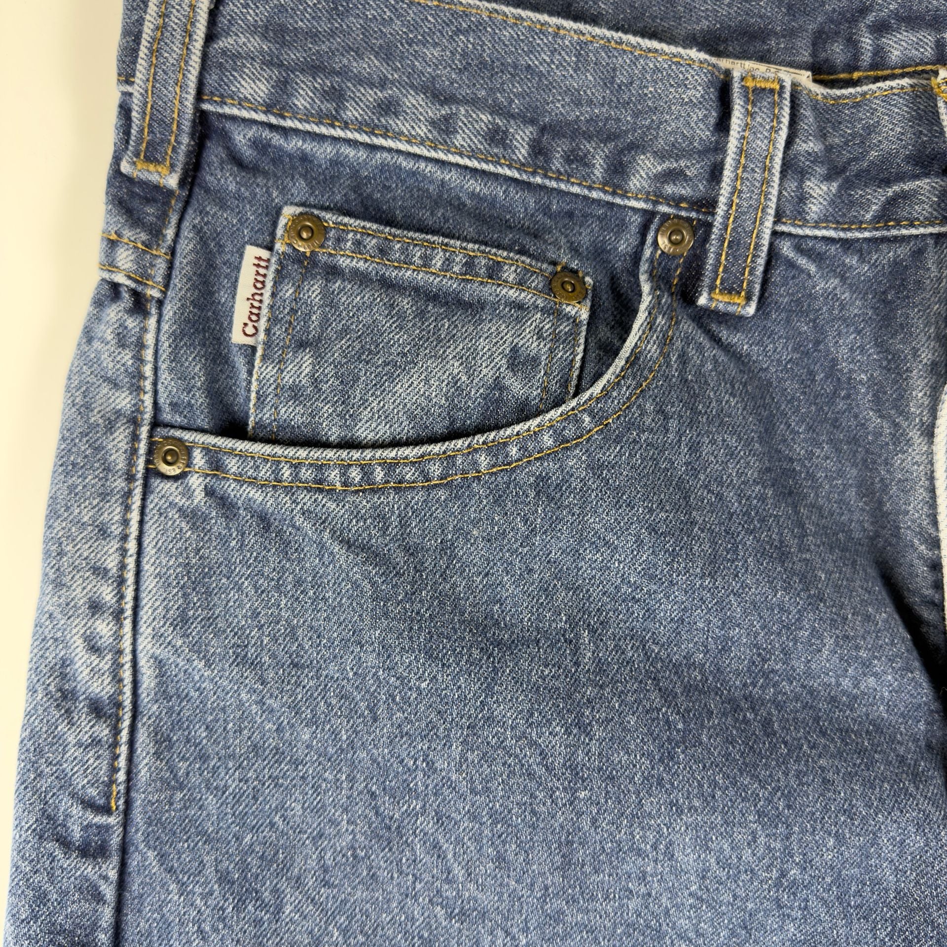 Carhartt B160 DST Relaxed Fit Tapered Leg Denim Jeans 34x30 Vintage Dark Stone 3