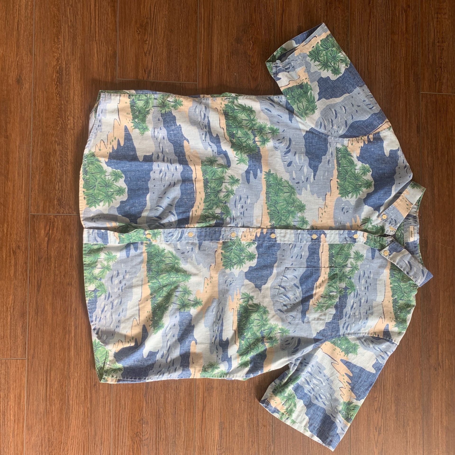 Reyn Spooner XXL Tailored Hawaiian Shirt Tropical Island Palm Tree Print OF 2