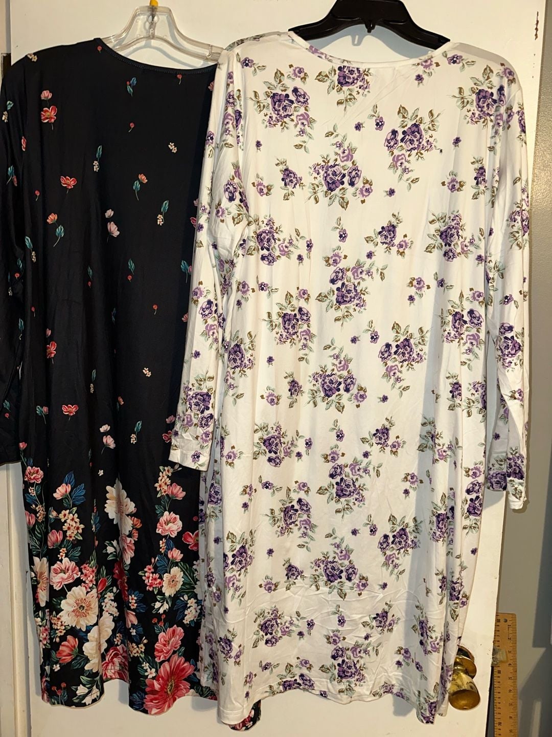Ekouaer 2-Pack Women's Long Sleeve Floral Print Nightgowns with Lace Detail 6